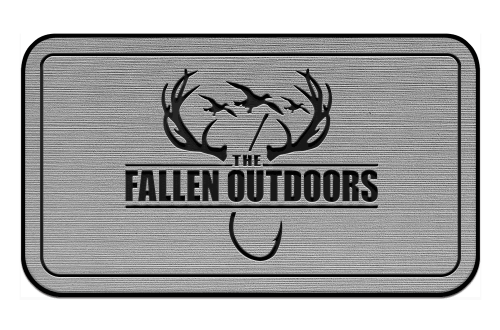 The Fallen Outdoors Custom USATuff SeaDek Cooler Pad in Gray and Black. 