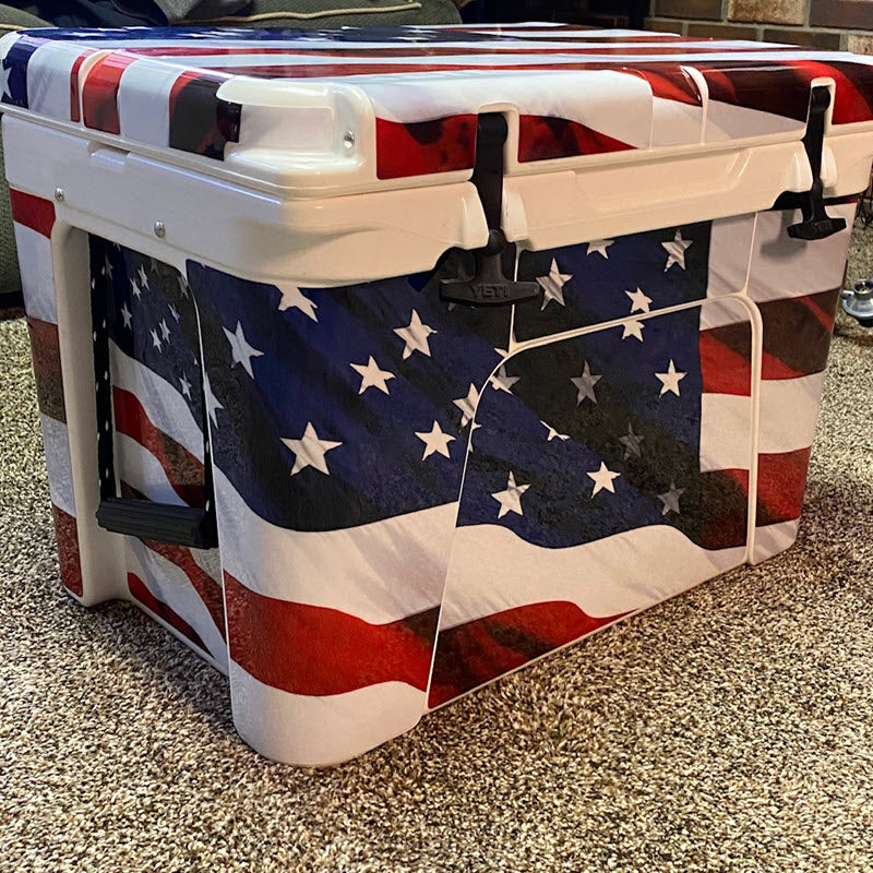 USATuff Cooler Accessories Skins Ice Chest Graphic Sticker Decal Kits - USA Stars