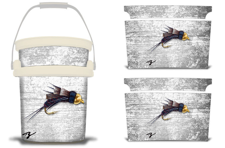 USATuff YETI Loadout Bucket Accessories Graphic Sticker Wrap Decal - Ty Hallock Nymph