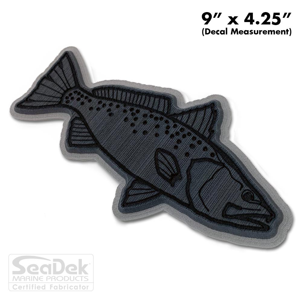 Seadek 3D Decals by USATuff.com in Seatrout Design in Dark Gray Storm Gray