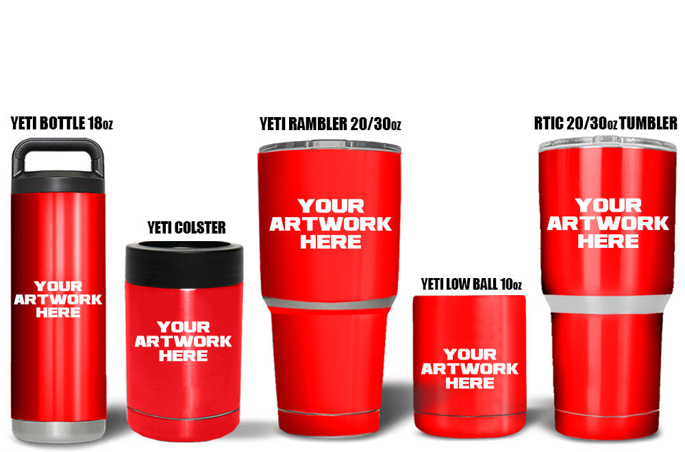 Vinyl Wraps for Red Line design for YETI and RTIC Cup and Tumbler